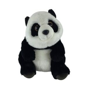 Aurora Lin Lin Panda Plush 16" Black White Stuffed Animal Sitting 2018